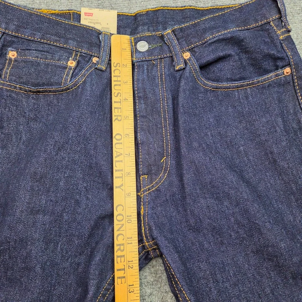 Levis 505 Jeans Mens 32x32‎ Dark Indigo Regular Fit Straight Leg Deadstock Denim